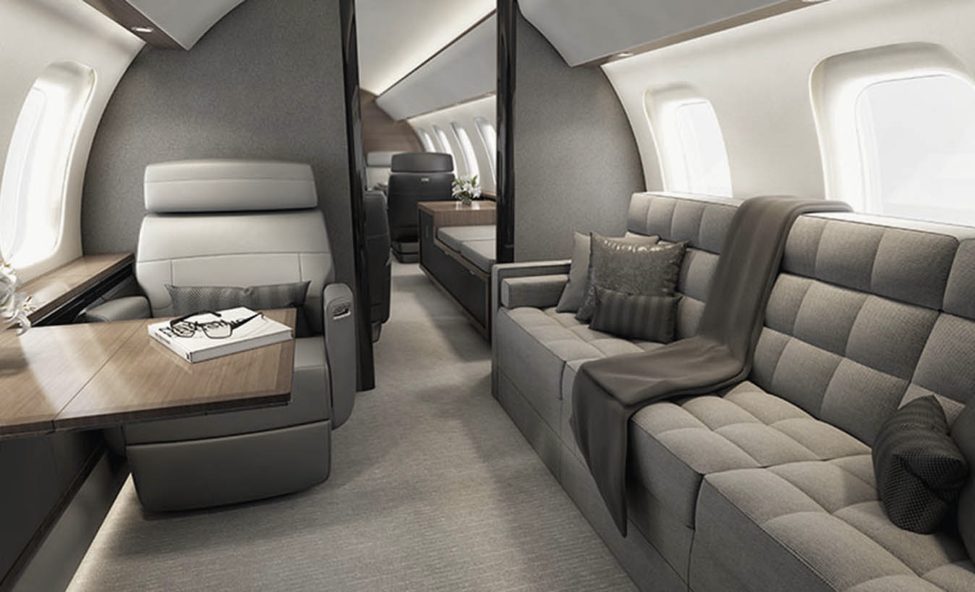 Bombardier Global 8000 cabin for Puerto Rico charter