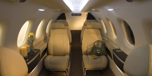 Embraer Phenom 300 cabin for Puerto Rico charter