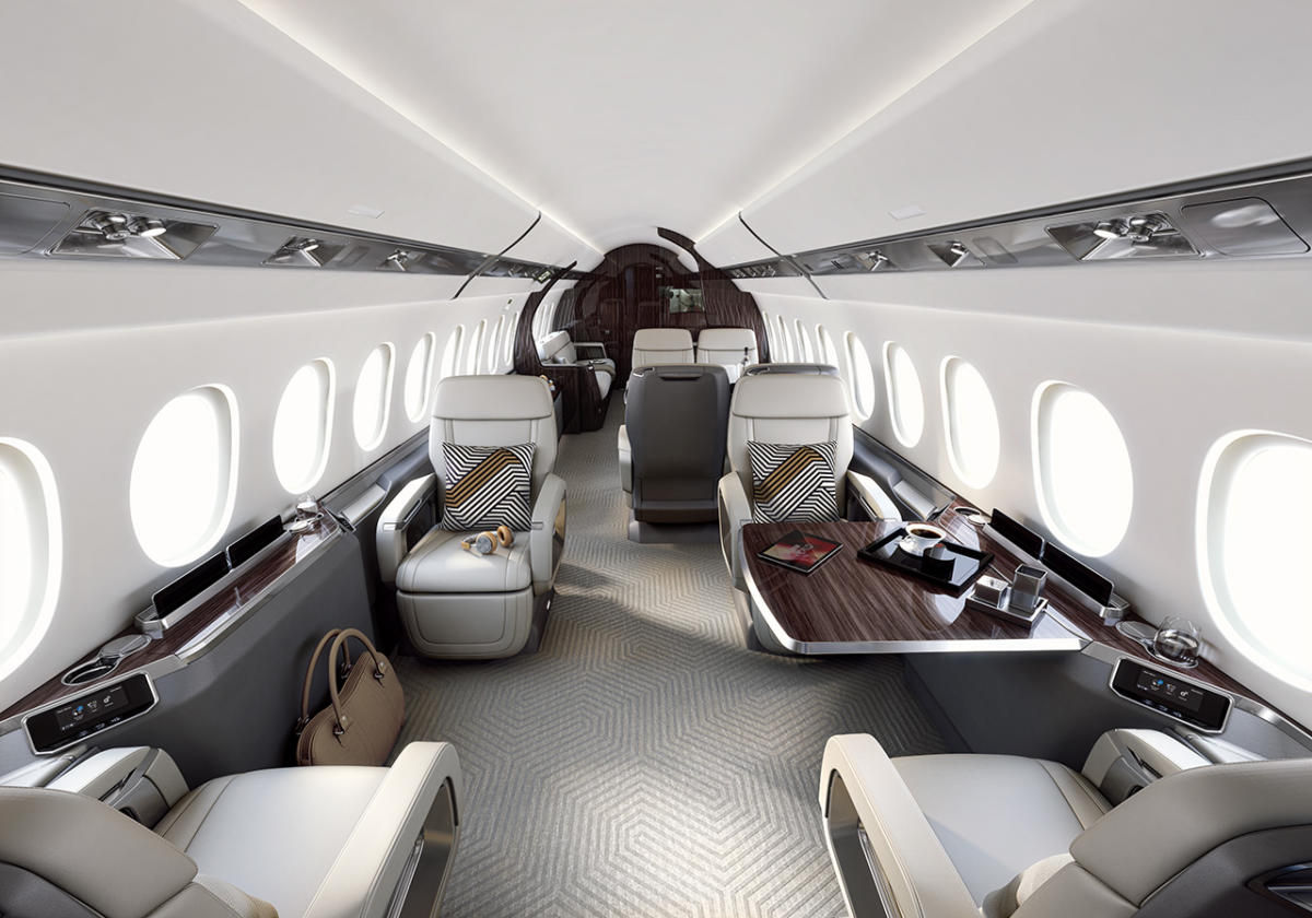 Dassault Falcon 6X cabin for Puerto Rico charter