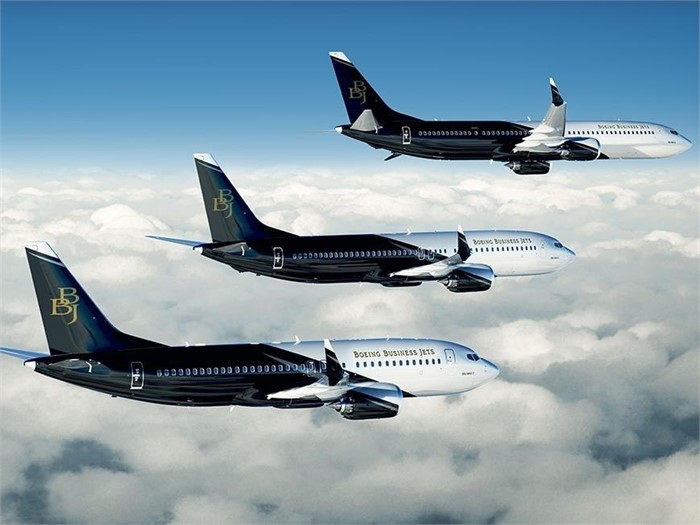 Boeing Business Jet (BBJ) view for Puerto Rico charter