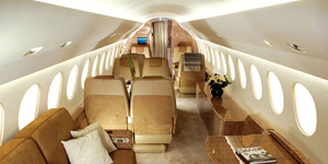 Falcon 7X cabin for Puerto Rico charter
