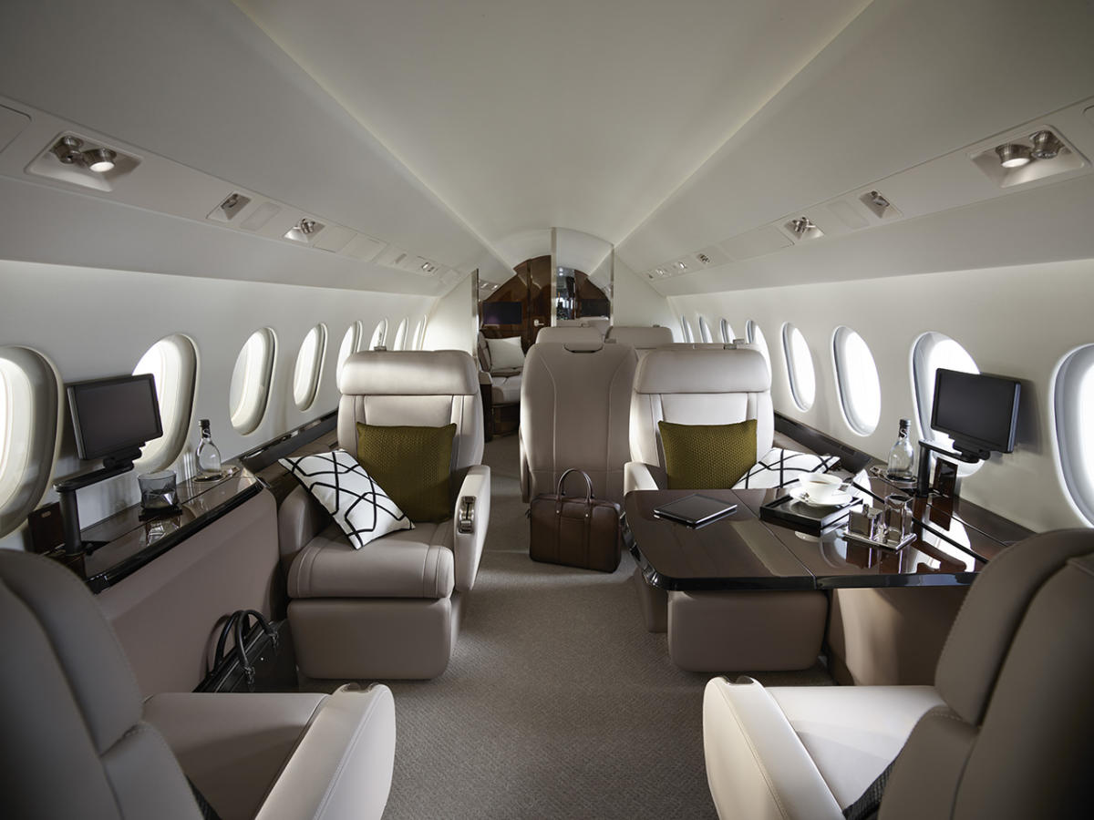 Dassault Falcon 900LX cabin for Puerto Rico charter