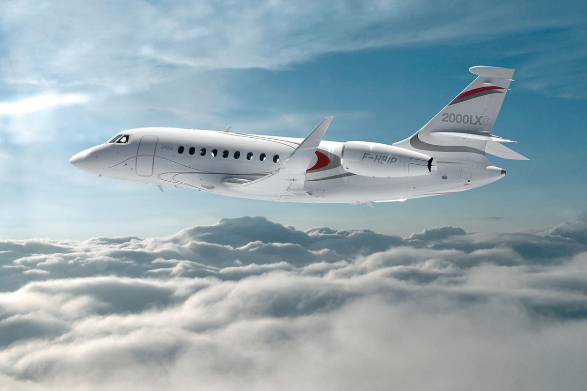 Dassault Falcon 2000LXS view for Puerto Rico charter